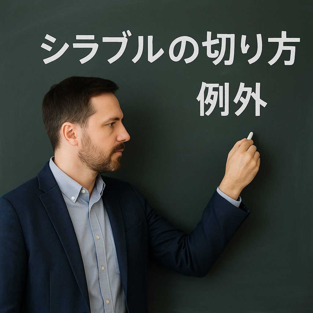 シラブルの区切り方の例外を説明する英語教師
